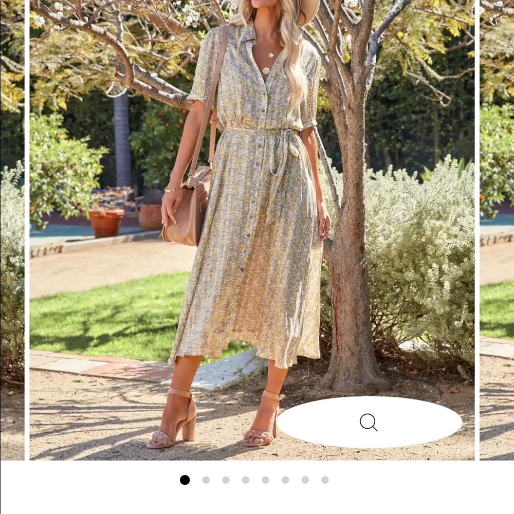 Vici floral button down midi dress
